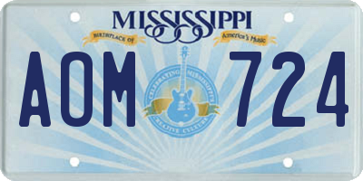 MS license plate AOM724