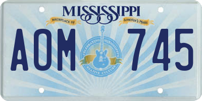 MS license plate AOM745