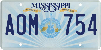 MS license plate AOM754