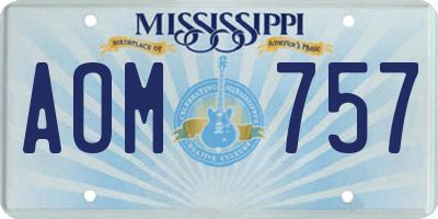 MS license plate AOM757
