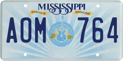 MS license plate AOM764