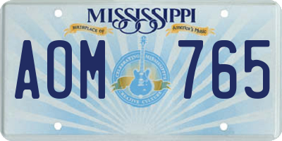 MS license plate AOM765