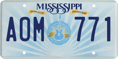 MS license plate AOM771