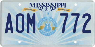 MS license plate AOM772