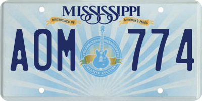 MS license plate AOM774