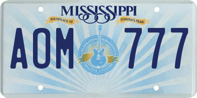 MS license plate AOM777