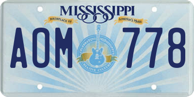 MS license plate AOM778