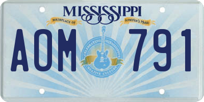 MS license plate AOM791