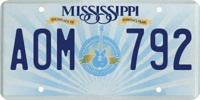 MS license plate AOM792