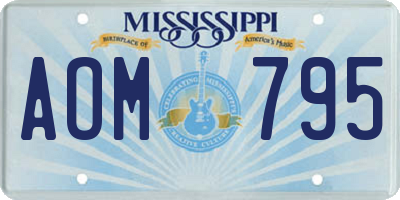 MS license plate AOM795