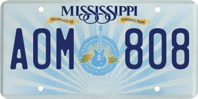 MS license plate AOM808