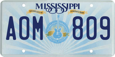 MS license plate AOM809