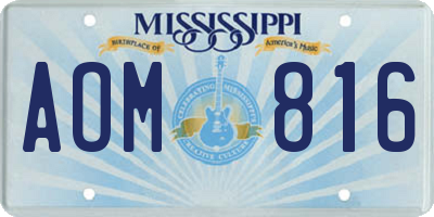 MS license plate AOM816