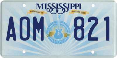 MS license plate AOM821