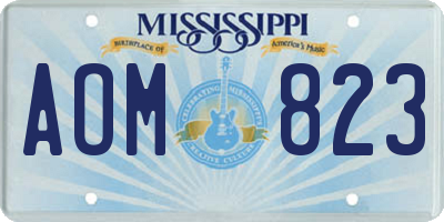 MS license plate AOM823