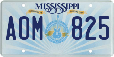 MS license plate AOM825