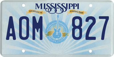 MS license plate AOM827
