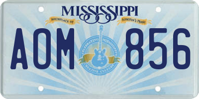 MS license plate AOM856
