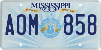 MS license plate AOM858