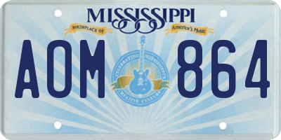 MS license plate AOM864