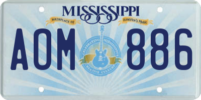 MS license plate AOM886