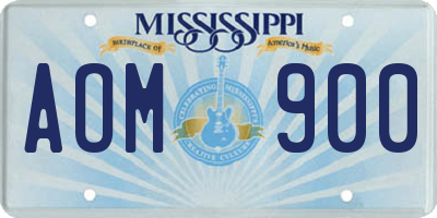 MS license plate AOM900