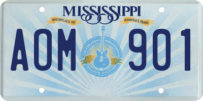 MS license plate AOM901