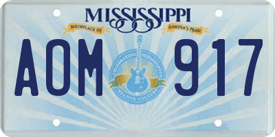 MS license plate AOM917