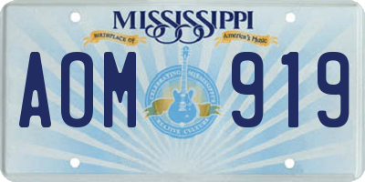 MS license plate AOM919