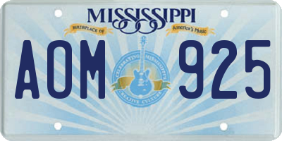 MS license plate AOM925