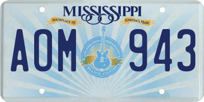 MS license plate AOM943