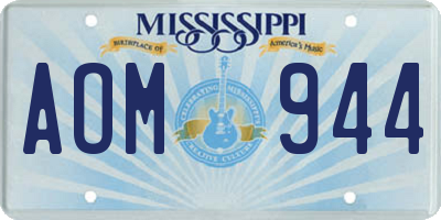 MS license plate AOM944