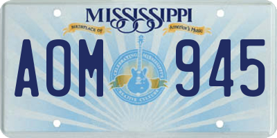 MS license plate AOM945