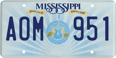 MS license plate AOM951