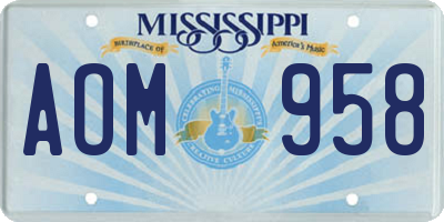 MS license plate AOM958