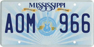 MS license plate AOM966