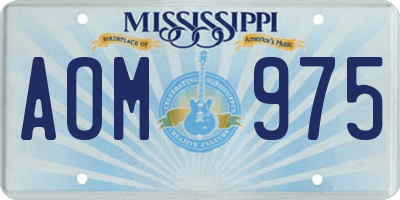 MS license plate AOM975