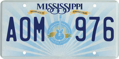 MS license plate AOM976