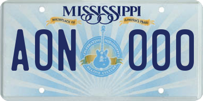 MS license plate AON000