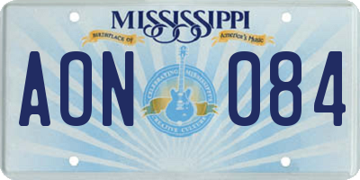 MS license plate AON084