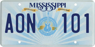 MS license plate AON101