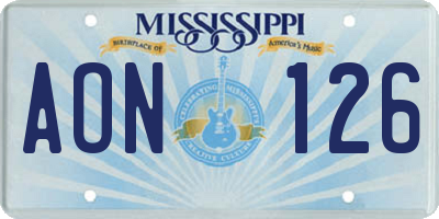 MS license plate AON126