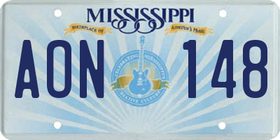 MS license plate AON148