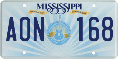 MS license plate AON168
