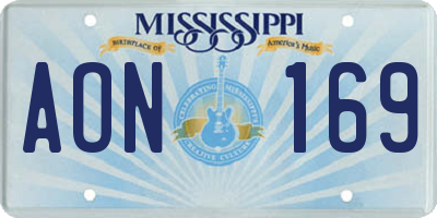 MS license plate AON169