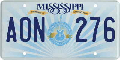 MS license plate AON276