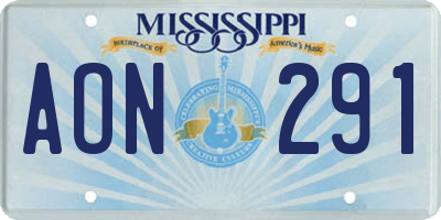 MS license plate AON291