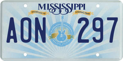 MS license plate AON297