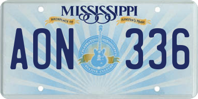 MS license plate AON336