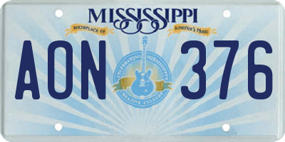 MS license plate AON376